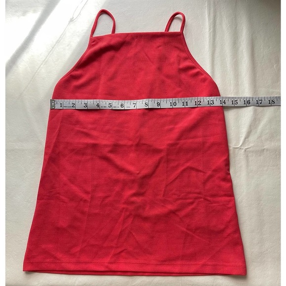 REISS Effie Ribbed Tank Top in Coral Size M - Picture 8 of 9